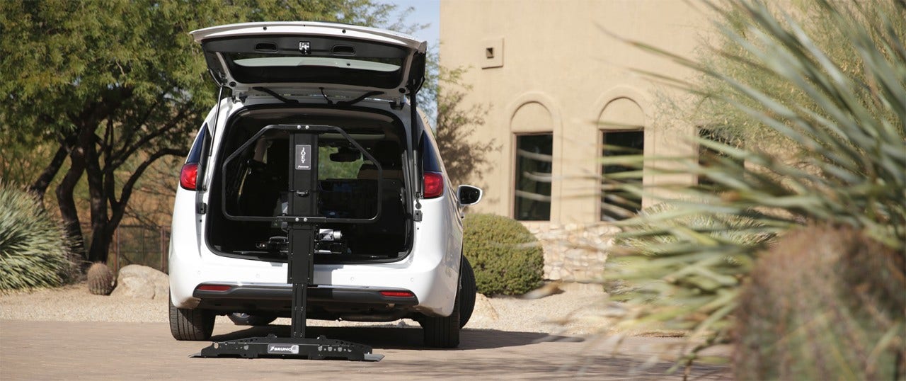 Wheelchair lift installed on vehicle