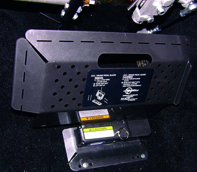 mpd accelerator / brake guard lowered floor driving aid