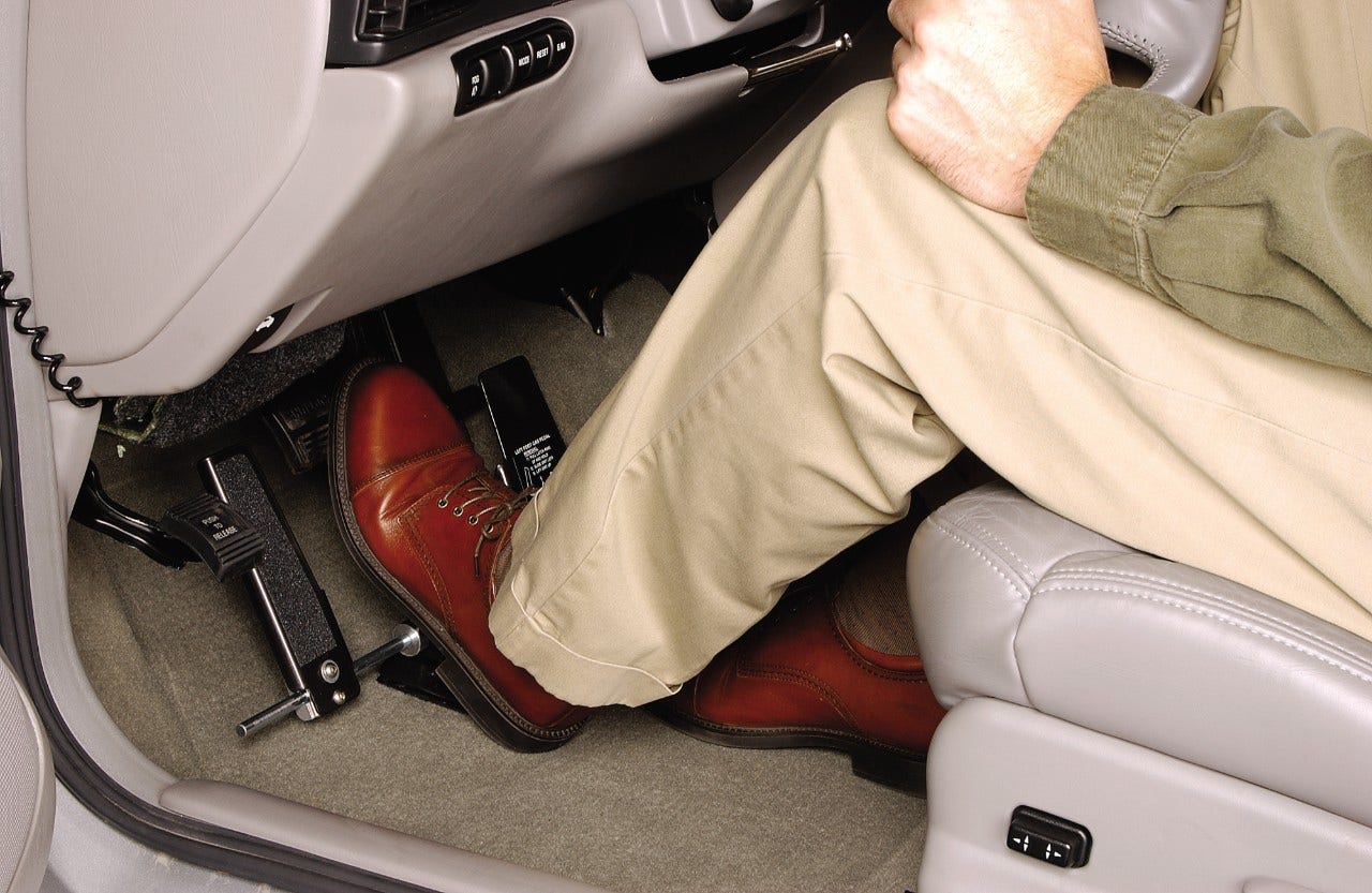 Foot Control for Cars and Wheelchair Vans Left Foot Accelerator with Quick Release Base