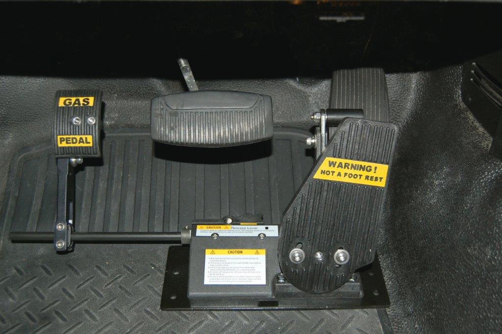 left foot gas pedal driving aid