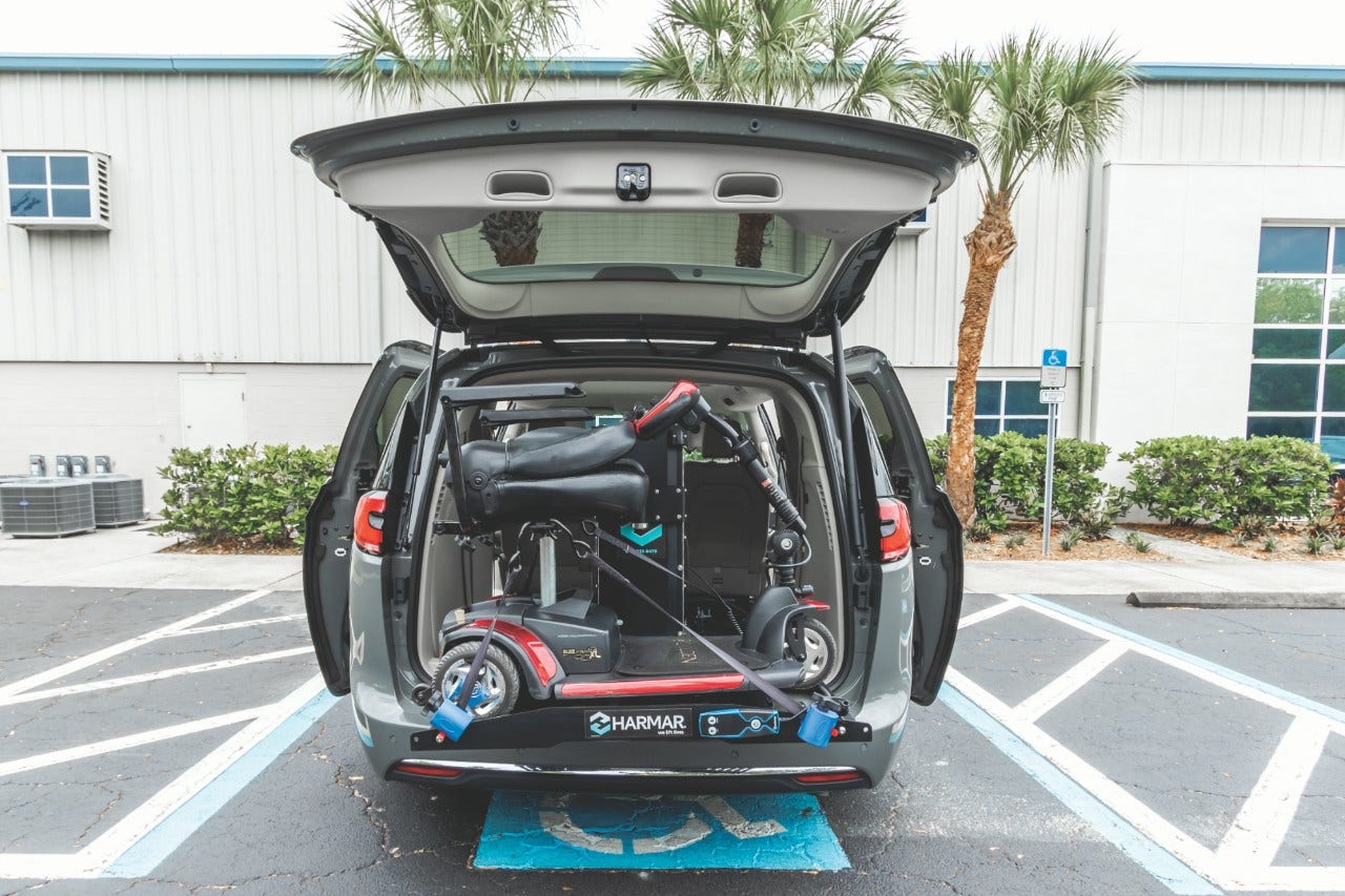 Harmar AL6000 Scooter Powerchair Lift installed on van