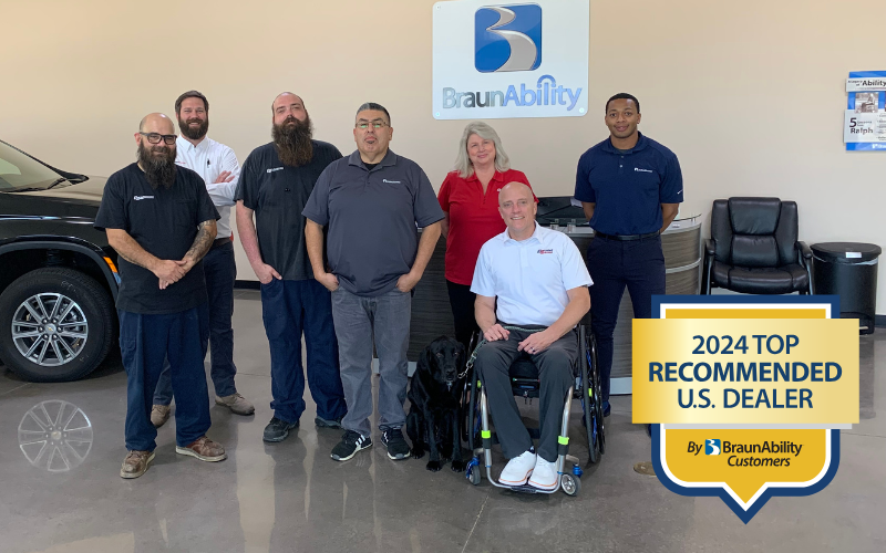 2024 top recommended U.S. dealer team by BraunAbility Customers