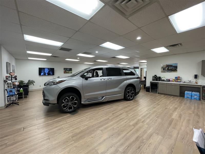 wheelchair accessible van in showroom