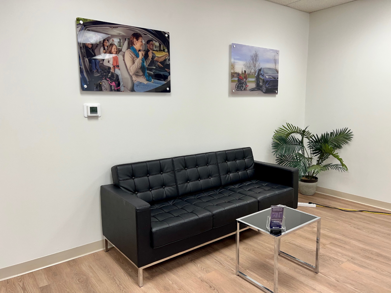 couch in waiting area
