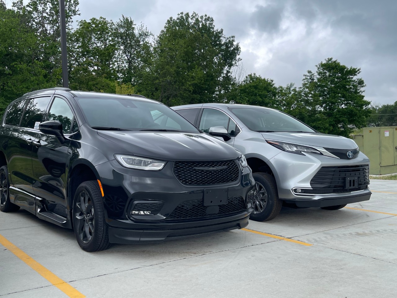 wheelchair accessible vans in parking lot