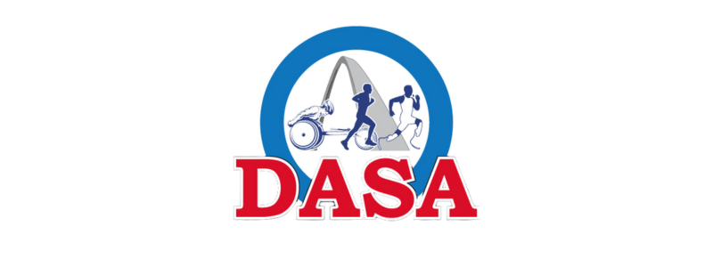 red DASA logo with arch