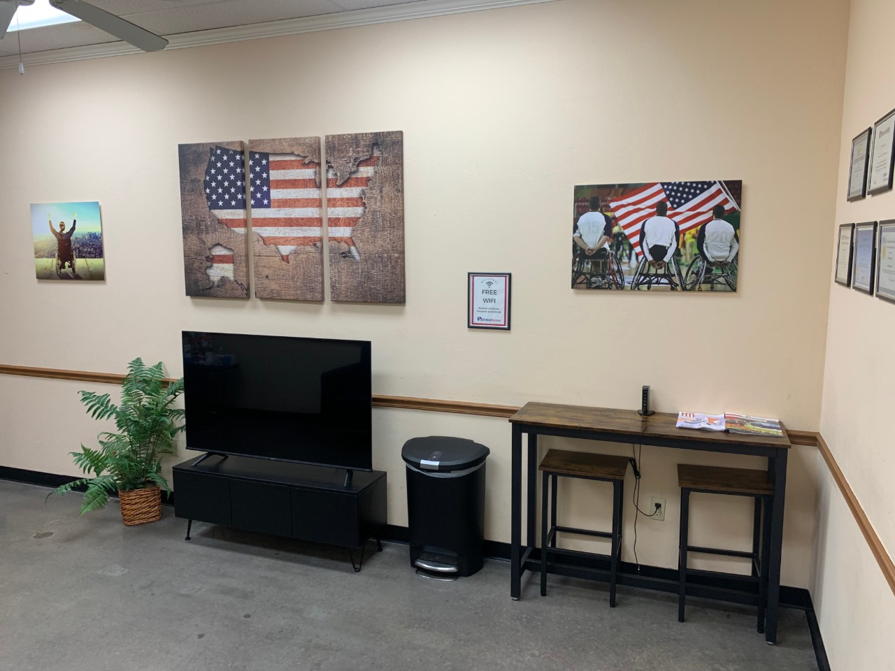 Veteran wall in waiting room