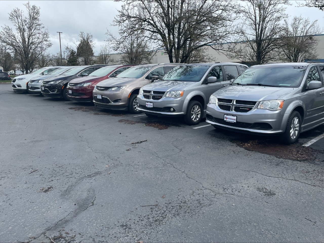 wheelchair accessible vans in parking lot