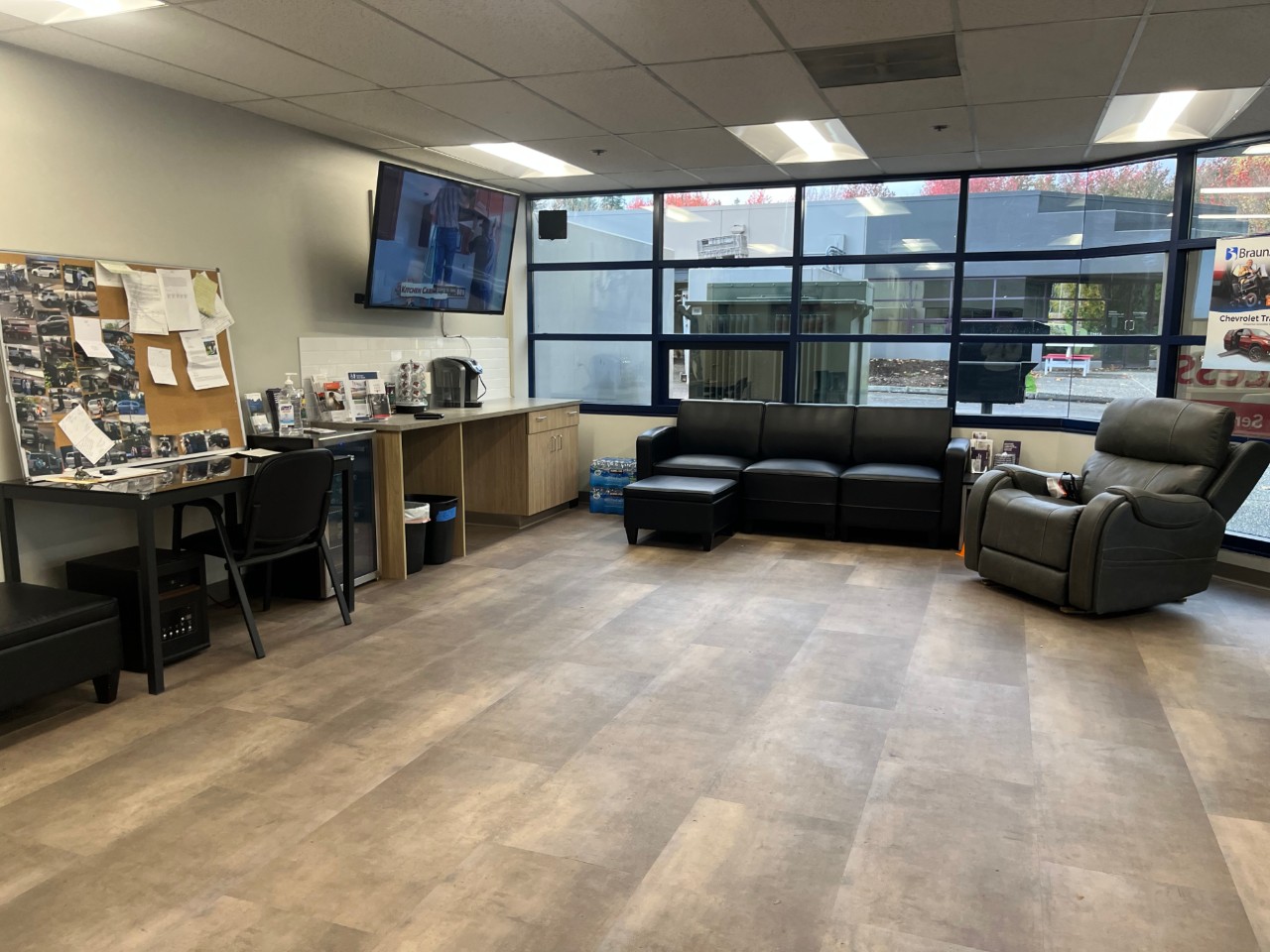 lobby with couches and tv