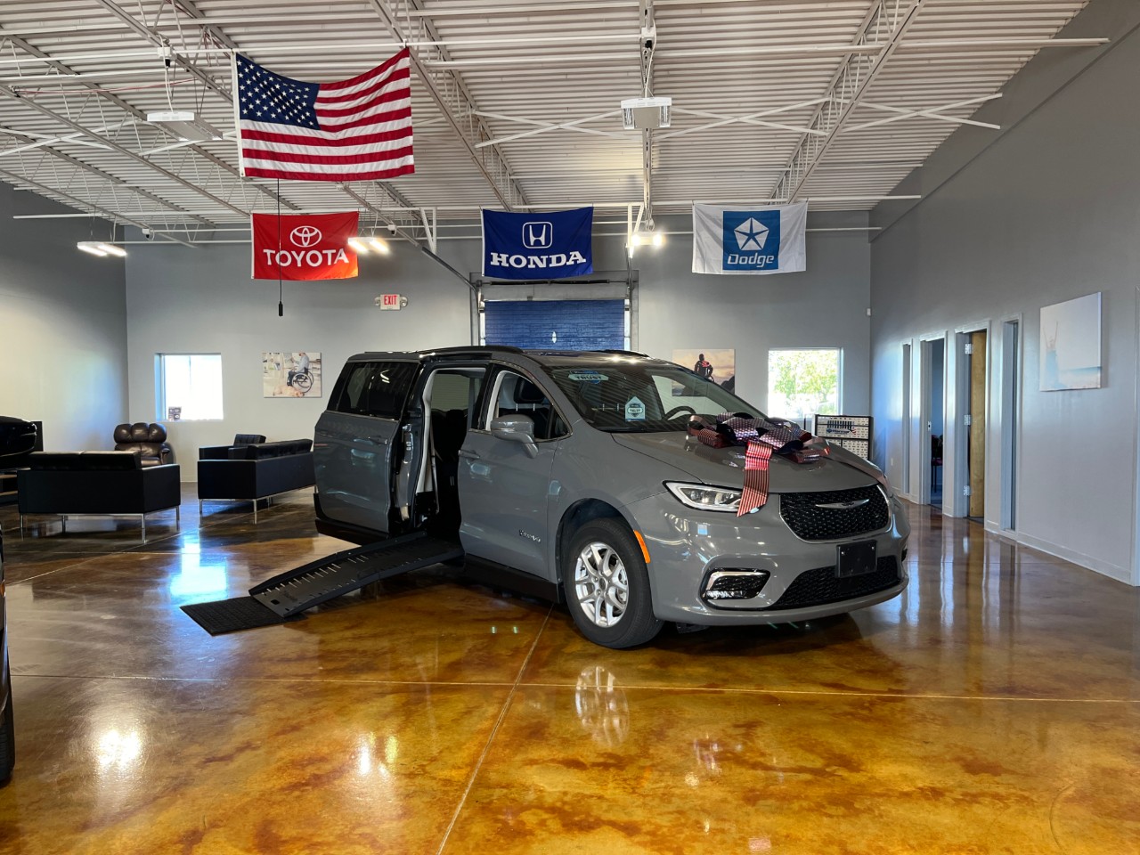 gray wheelchair accessible van 