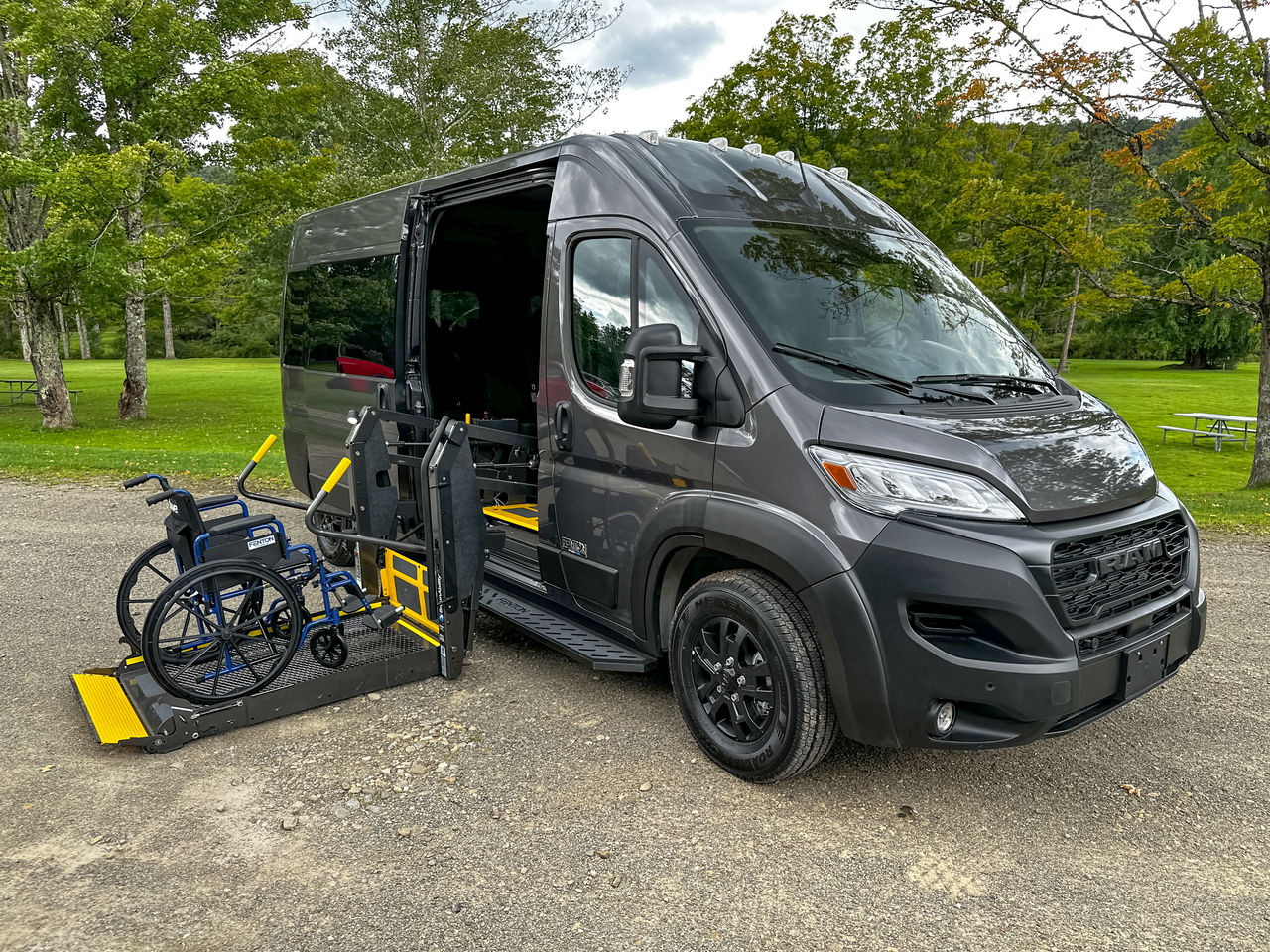 AccessMax RAM ProMaster Full Size Van Platform Lift open side view