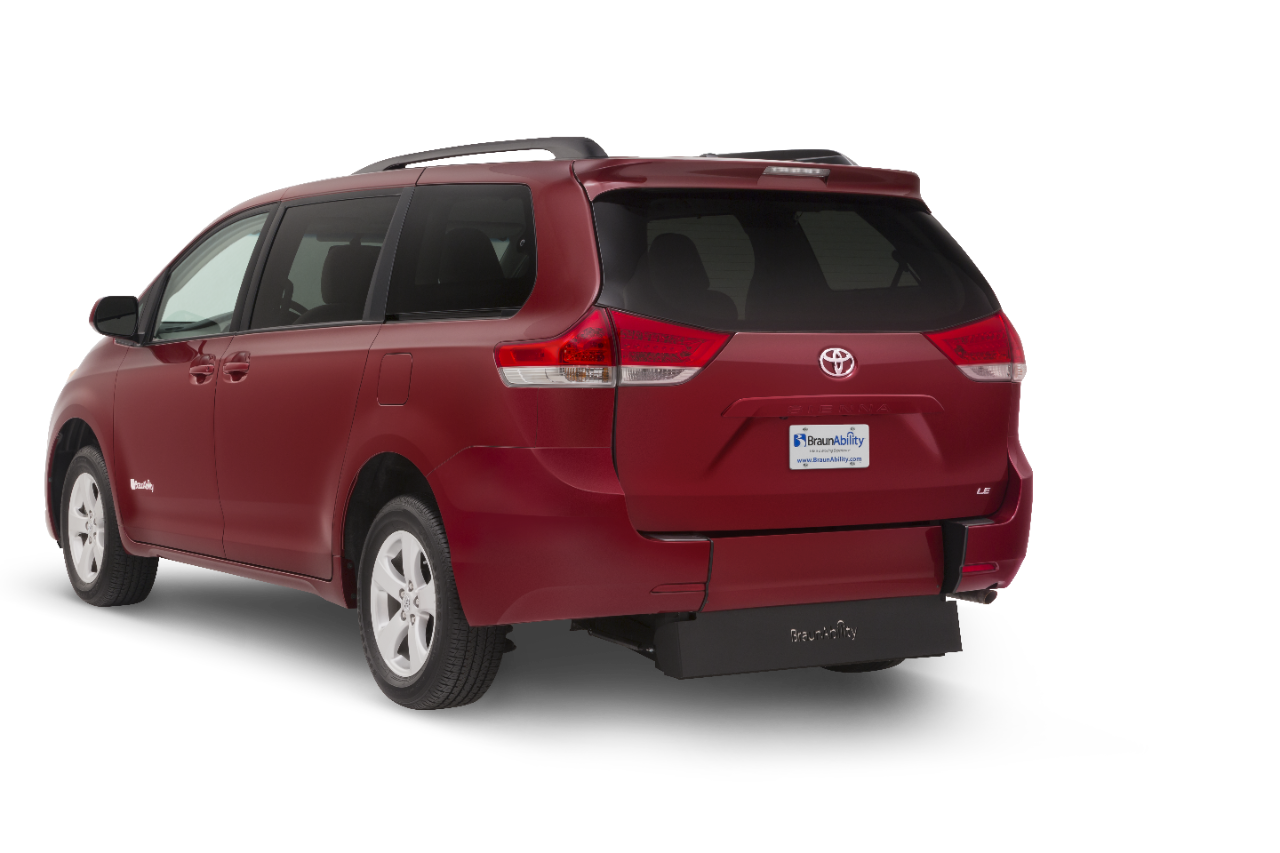 Red BraunAbility Toyota Sienna Rear-Entry Back View