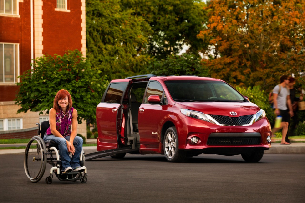 Red BraunAbility Toyota Sienna Manual XT Front/Side View