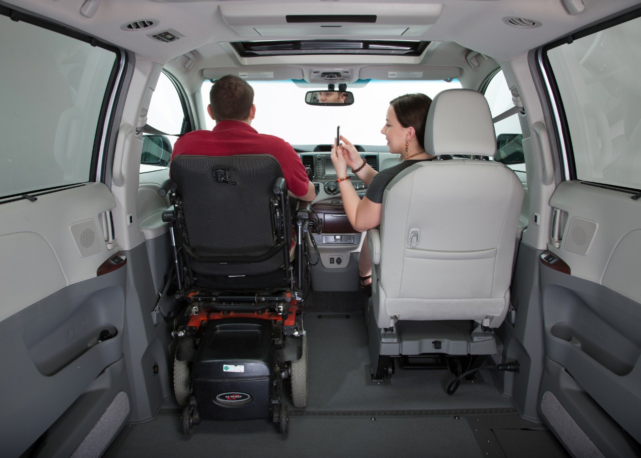 Silver BraunAbility Toyota Sienna Access 360 Power InFloor Ramp Interior View