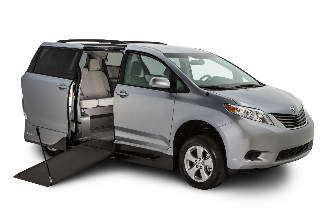 Silver Toyota Sienna with Access 360 Manual In-Floor Ramp Side View