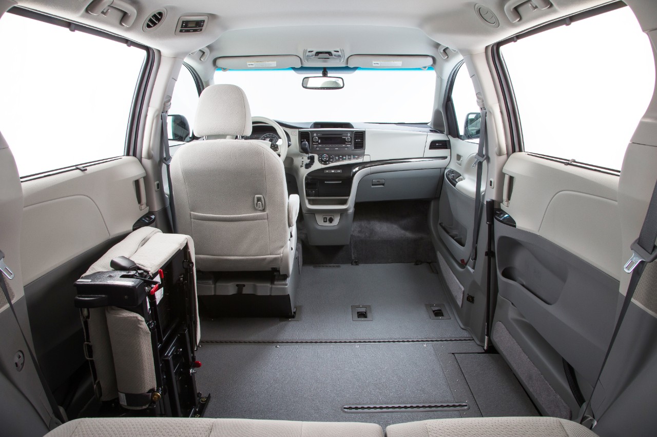 Blue Toyota Sienna with Access 360 Manual In-Floor Ramp Interior View
