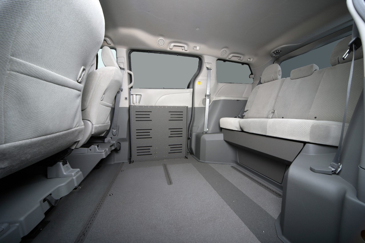 Silver Toyota Sienna with Access 360 Power Fold-Out Ramp Interior View of Inside Space