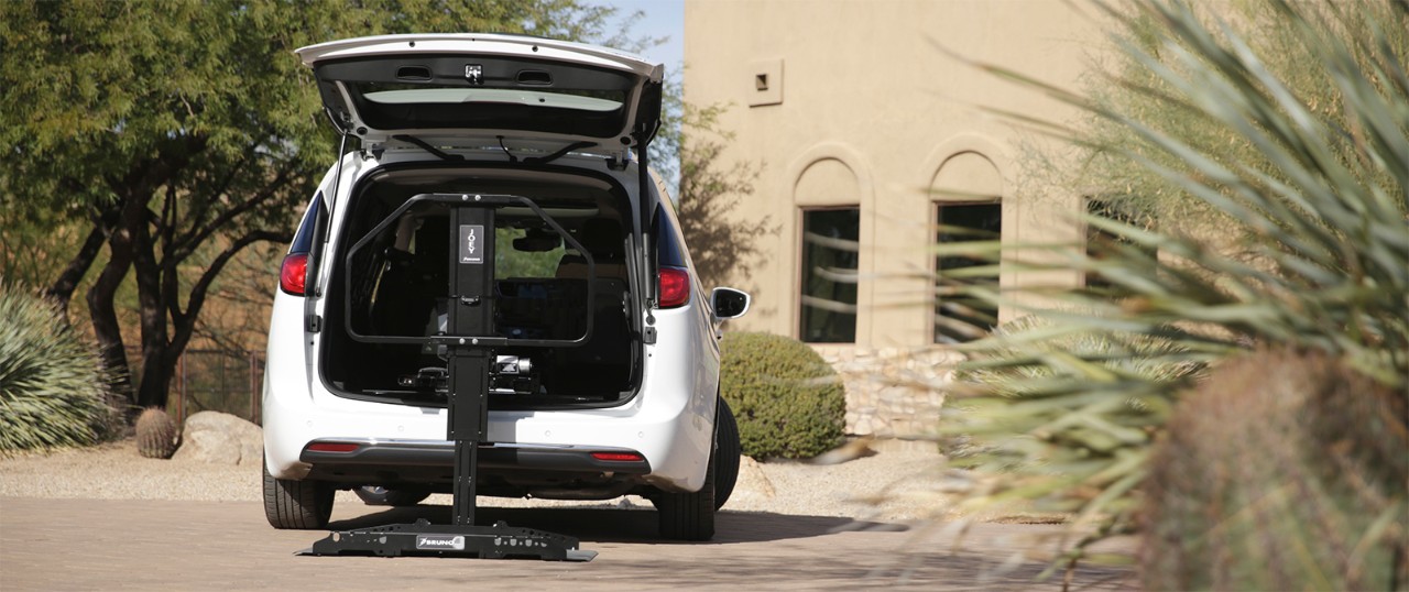 Wheelchair lift installed on vehicle